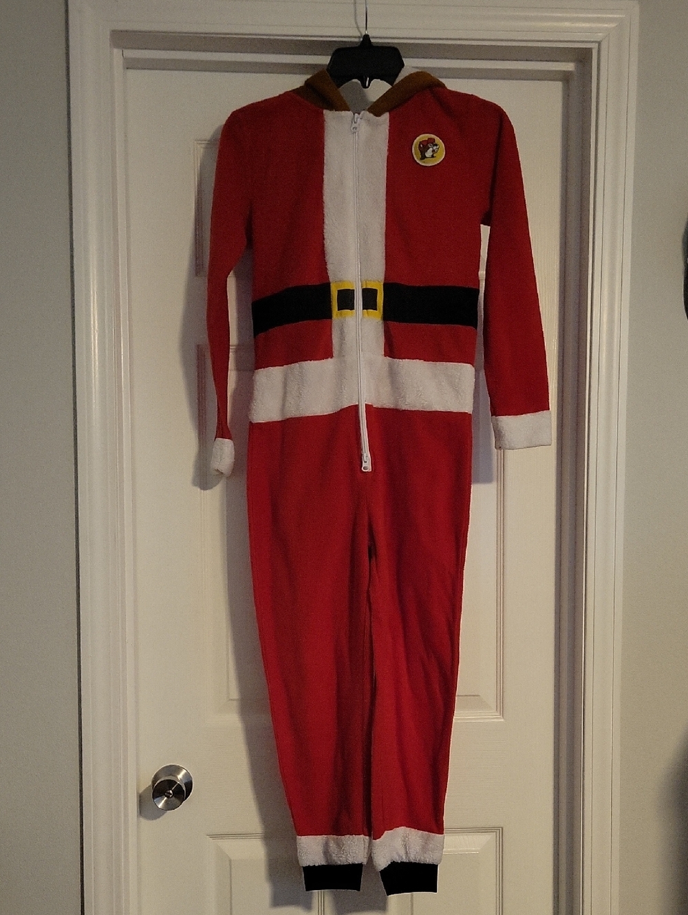 Kids Buc-ee's Red Santa One-Piece Holiday Pajamas Youth XS/S